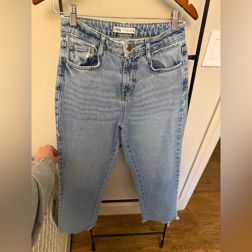 Zara Light Blue Ankle Jeans